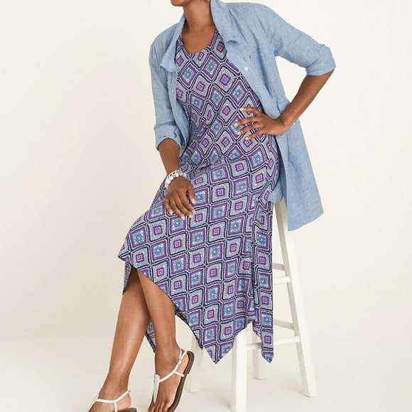 Chico's Dresses & Skirts - Chico's Diamond Print Dress Midi Stretch H11456